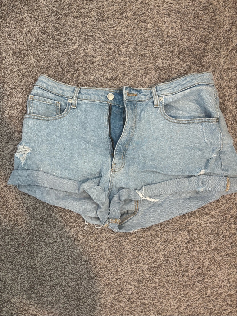 Wild Fable High-Rise, Light Wash Rolled Cuff Jean Shorts - Size 14